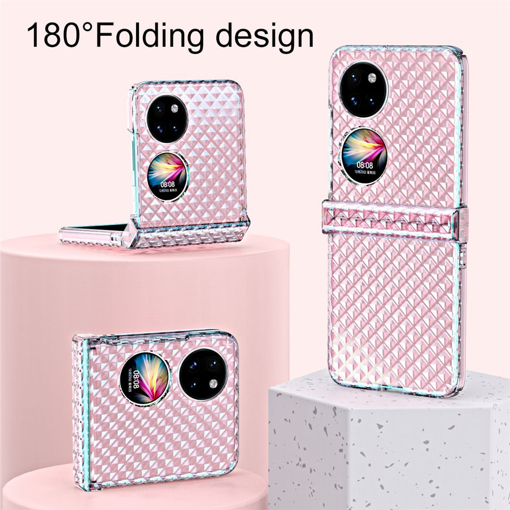 Huawei P50 Pocket / Pocket S Lasereffekt Transparent Hårt PC Vikbart mobilskal med Gångjärnsdesign