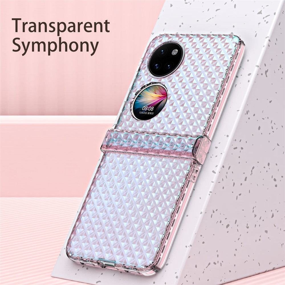 Huawei P50 Pocket / Pocket S Lasereffekt Transparent Hårt PC Vikbart mobilskal med Gångjärnsdesign
