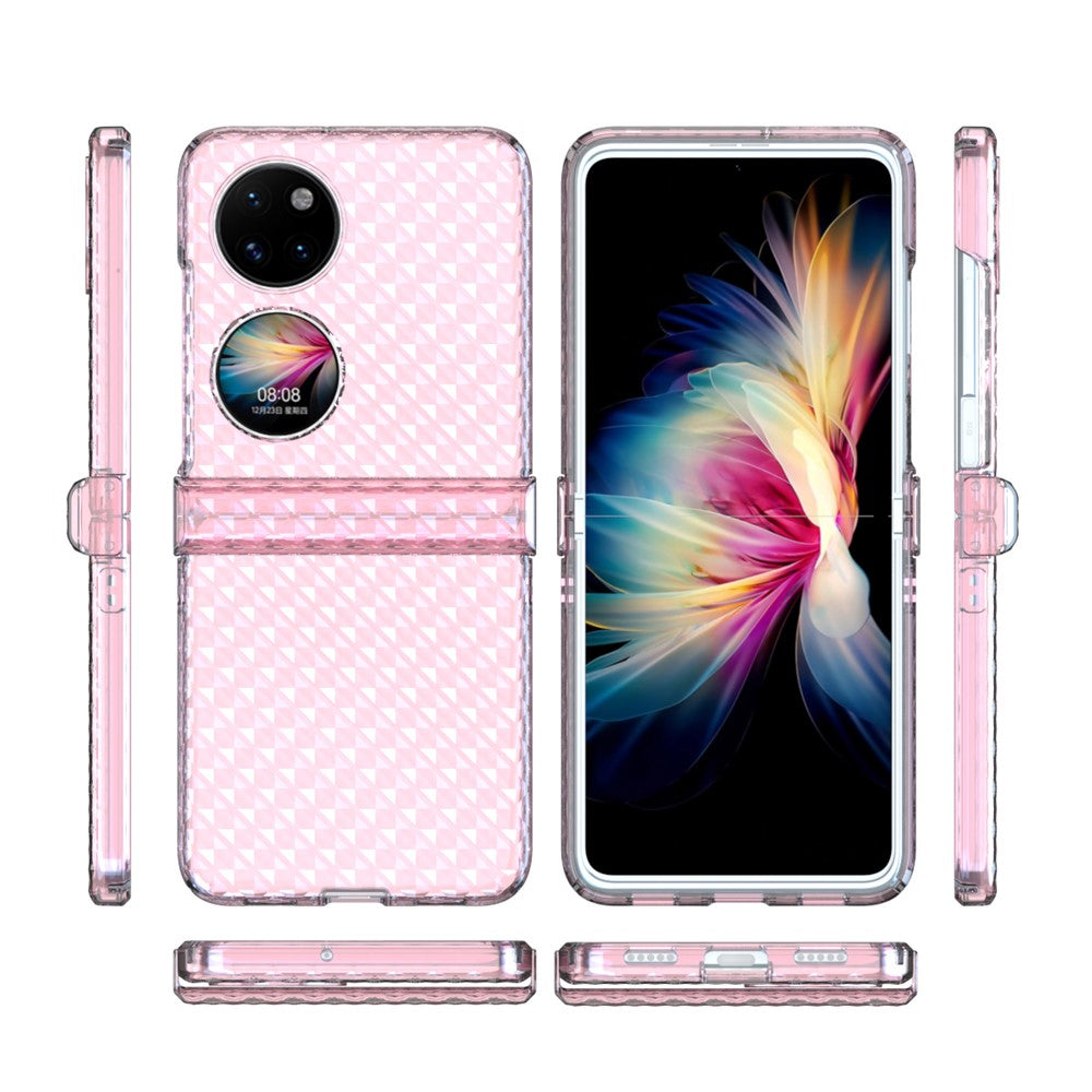Huawei P50 Pocket / Pocket S Lasereffekt Transparent Hårt PC Vikbart mobilskal med Gångjärnsdesign