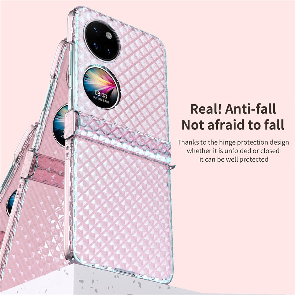 Huawei P50 Pocket / Pocket S Lasereffekt Transparent Hårt PC Vikbart mobilskal med Gångjärnsdesign