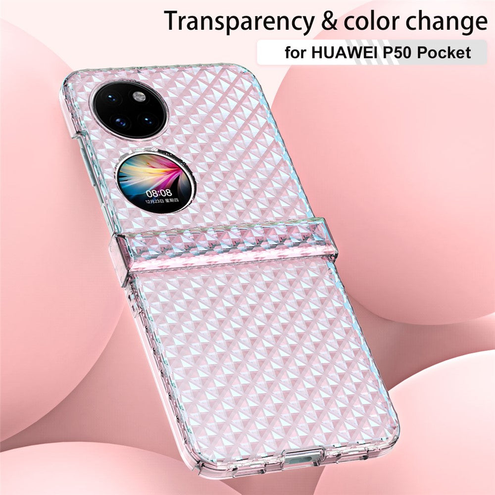 Huawei P50 Pocket / Pocket S Lasereffekt Transparent Hårt PC Vikbart mobilskal med Gångjärnsdesign