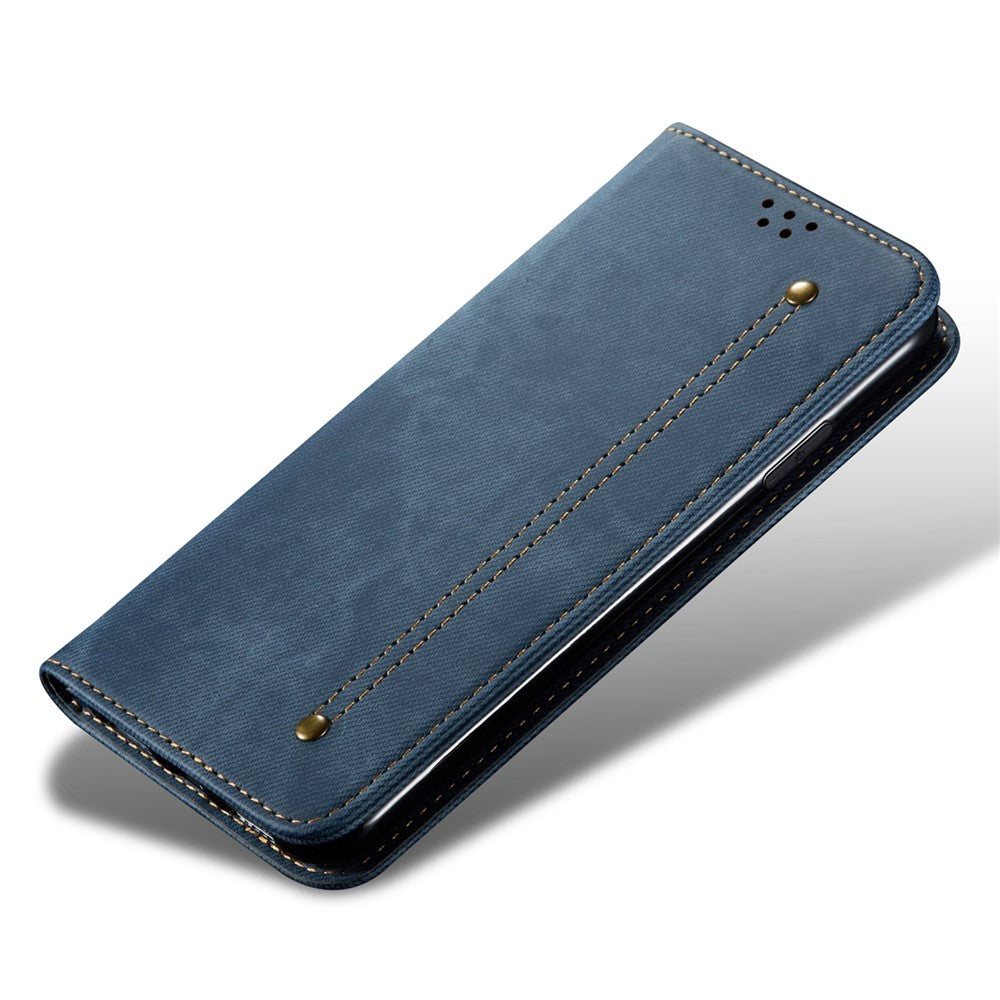 For Huawei nova 9 SE Magnetic Suction Jeans Cloth Texture Folio Case PU Leather Stand Wallet Flip Cover