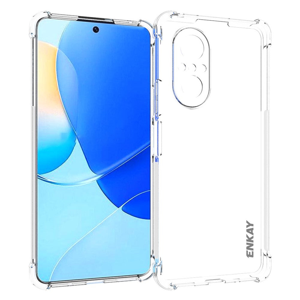 ENKAY HAT PRINCE Shcokproof TPU Slim-skal till Huawei Nova 9 SE Kristallklart halkfritt mobilskydd med fyra hörn och förbättrat fallskydd