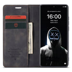 CASEME 013 Series for Huawei P50 Pro PU Leather Drop-proof Phone Case Stand Wallet Magnetic Auto Closing Protective Cover