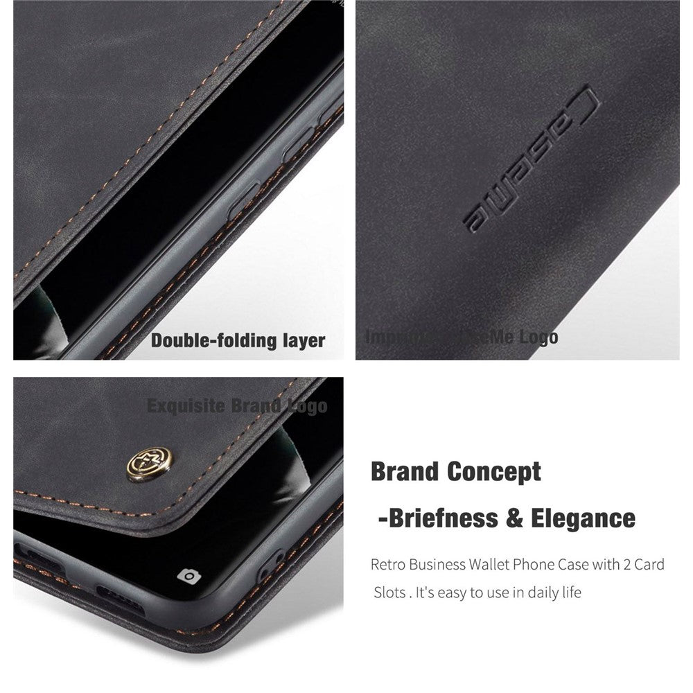 CASEME 013 Series for Huawei P50 Pro PU Leather Drop-proof Phone Case Stand Wallet Magnetic Auto Closing Protective Cover