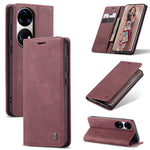 CASEME 013 Series for Huawei P50 Pro PU Leather Drop-proof Phone Case Stand Wallet Magnetic Auto Closing Protective Cover