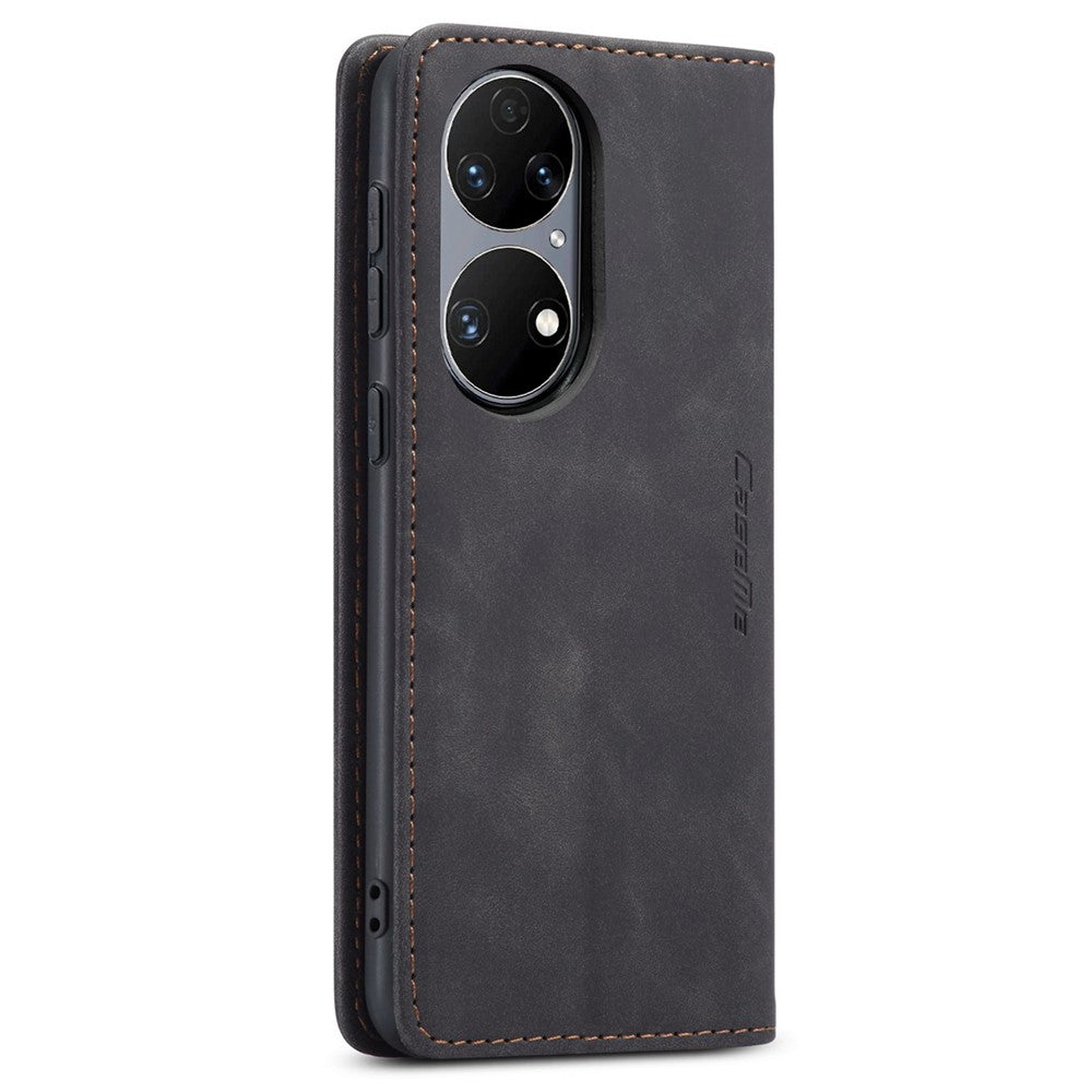 CASEME 013-serien för Huawei P50 plånboksfodral i PU-läder, vikbart stativ, magnetiskt, självabsorberande fällskydd