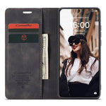 CASEME 013-serien för Huawei P50 plånboksfodral i PU-läder, vikbart stativ, magnetiskt, självabsorberande fällskydd