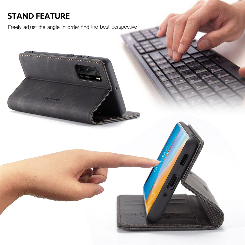 CASEME 013 Series for Huawei P40 Magnetic Auto Closing PU Leather + TPU Wallet Stand Phone Case