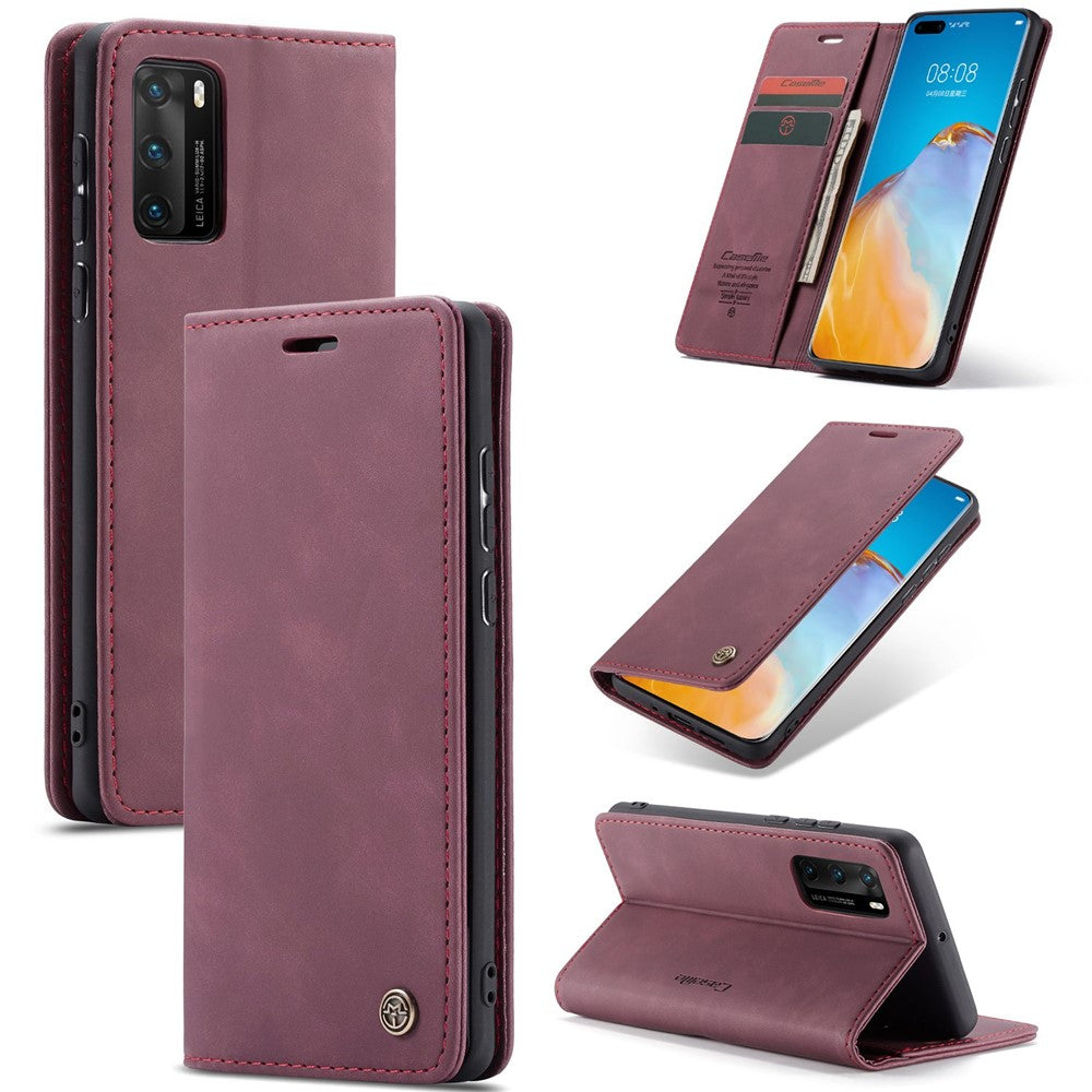 CASEME 013 Series for Huawei P40 Magnetic Auto Closing PU Leather + TPU Wallet Stand Phone Case