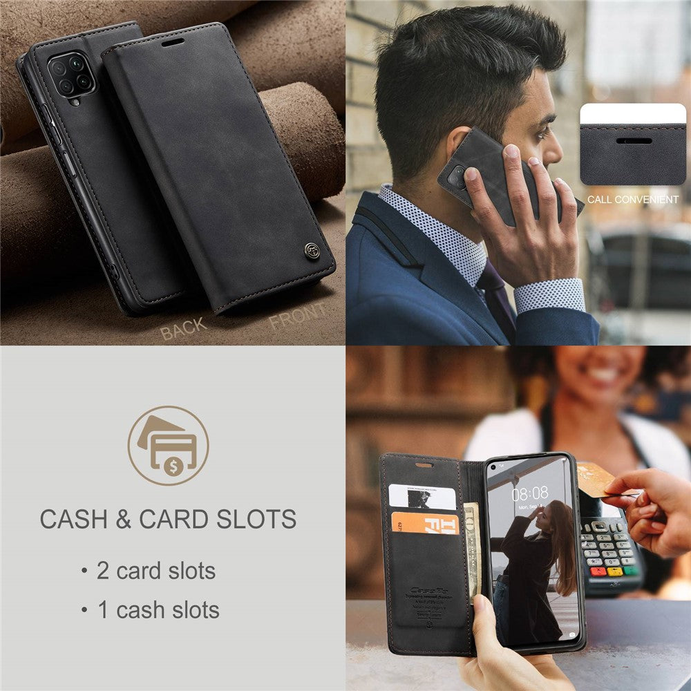 CASEME 013 Series for Huawei P40 lite 4G/Nova 7i/nova 6 SE PU Leather Folio Flip Wallet Cover Adjustable Stand Phone Case
