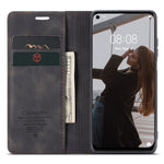 CASEME 013 Series for Huawei P40 lite 4G/Nova 7i/nova 6 SE PU Leather Folio Flip Wallet Cover Adjustable Stand Phone Case