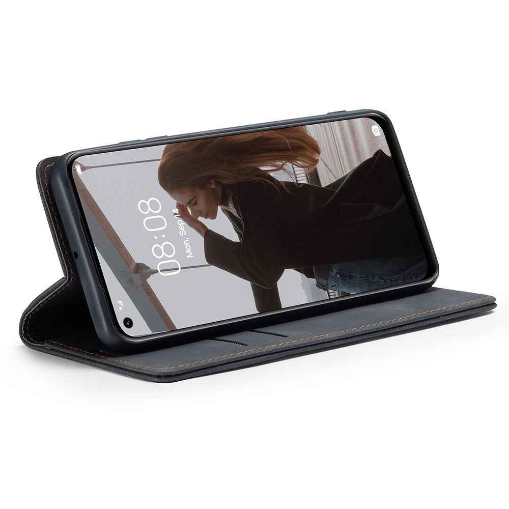 CASEME 013 Series for Huawei P40 lite 4G/Nova 7i/nova 6 SE PU Leather Folio Flip Wallet Cover Adjustable Stand Phone Case