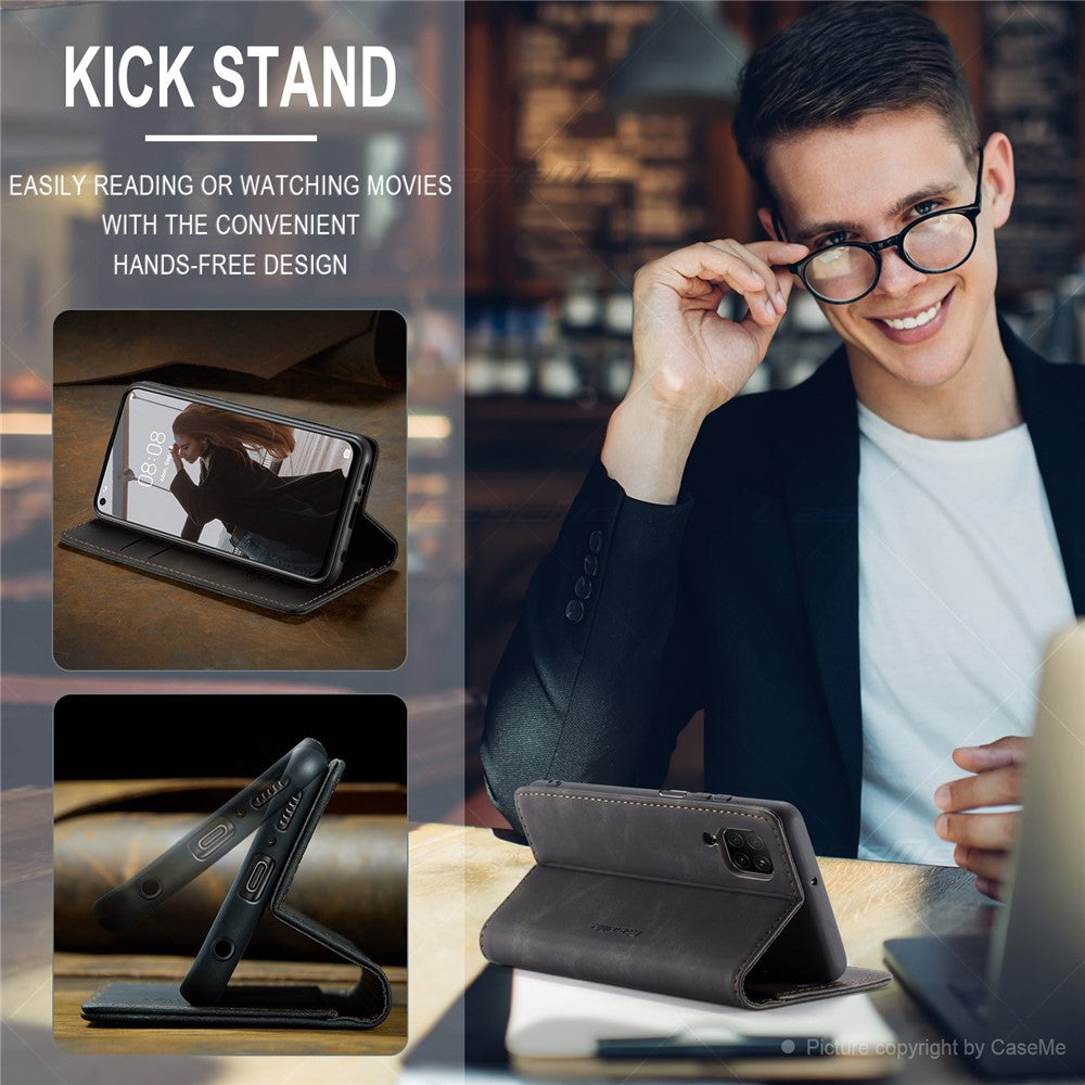 CASEME 013 Series for Huawei P40 lite 4G/Nova 7i/nova 6 SE PU Leather Folio Flip Wallet Cover Adjustable Stand Phone Case