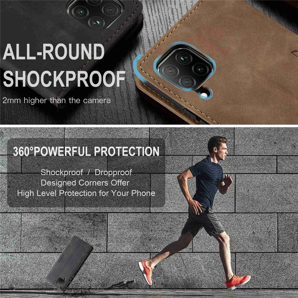 CASEME 013 Series for Huawei P40 lite 4G/Nova 7i/nova 6 SE PU Leather Folio Flip Wallet Cover Adjustable Stand Phone Case