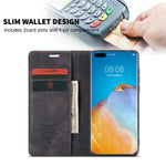 CASEME 013 Series for Huawei P40 Pro Foldable Stand PU Leather Cover Wallet Phone Case