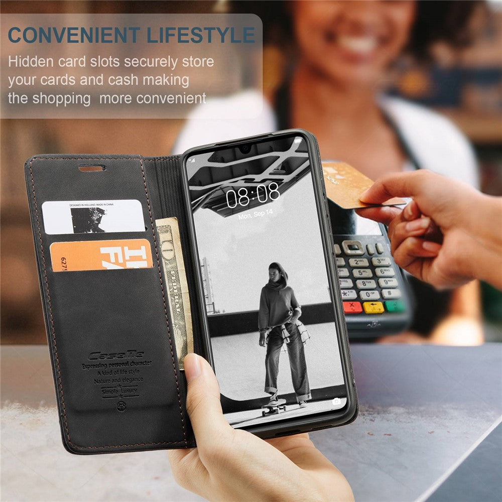 CASEME 013 Series for Huawei P30 Shockproof PU Leather Stand Cover Anti-scratch Wallet Phone Case