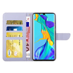 Hudvänligt PU-läderskal till Huawei P30 Pro, fjärils- och blommönster, stötsäkert stativ, plånbok med axelrem