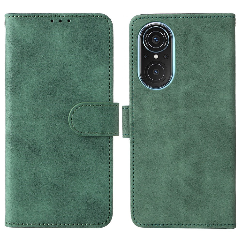 Skin-touch Feeling Phone Case for Huawei nova 9 SE, Anti-scratch PU Leather + TPU Stand Wallet Shell