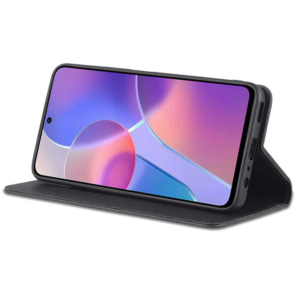 AZNS for Honor X8 4G PU Leather Flip Protective Cover Stand Magnetic Auto-absorbed TPU Shockproof Inner Case with Wallet Function
