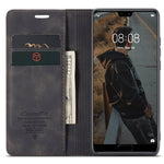 CASEME 013-serien för Huawei P20, vikbart stativ, mobilskal, självabsorberande plånboksfodral i PU-läder