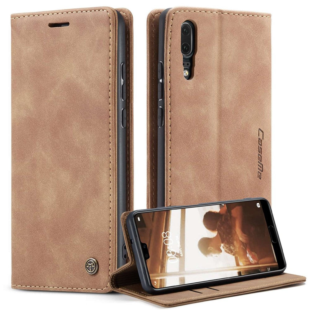 CASEME 013-serien för Huawei P20, vikbart stativ, mobilskal, självabsorberande plånboksfodral i PU-läder