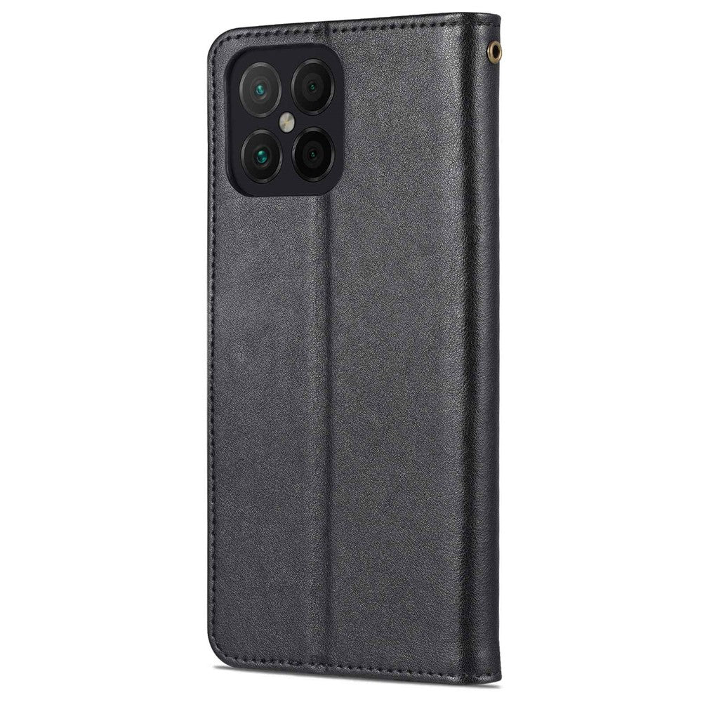 AZNS For Honor X8 4G / X30i Textured Leather Magnetic Protective Book Flip Cover Viewing Stand Wallet Magnetic Cover