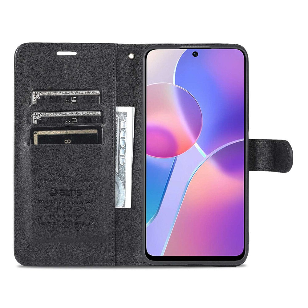 AZNS For Honor X8 4G / X30i Textured Leather Magnetic Protective Book Flip Cover Viewing Stand Wallet Magnetic Cover