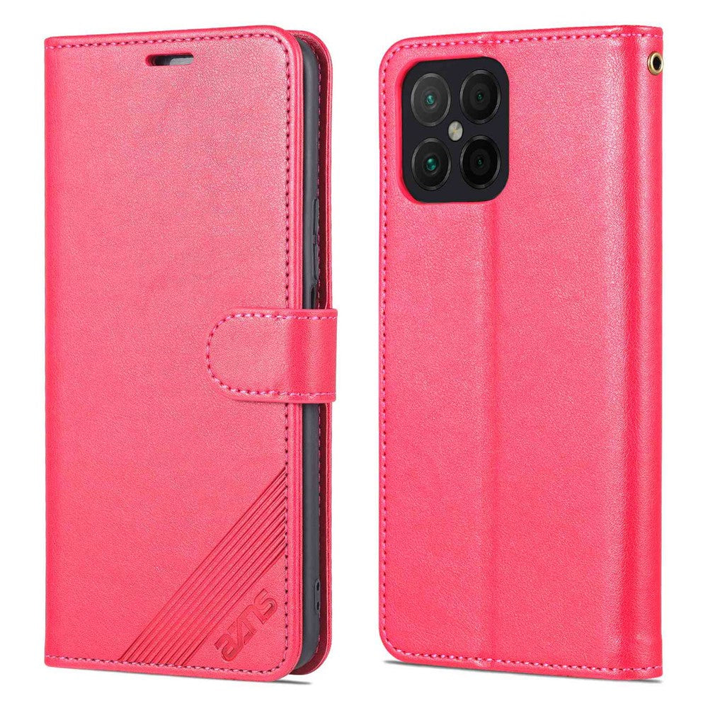 AZNS For Honor X8 4G / X30i Textured Leather Magnetic Protective Book Flip Cover Viewing Stand Wallet Magnetic Cover
