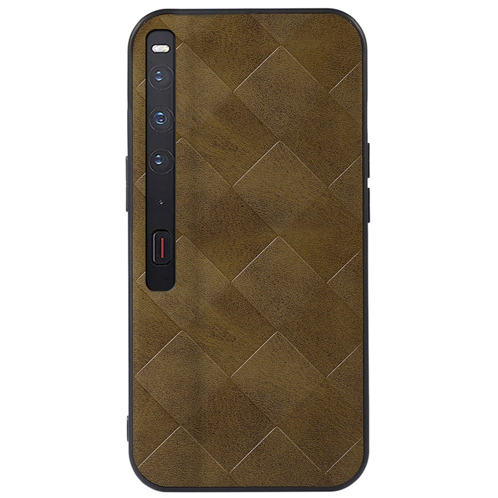 For Huawei Mate Xs 2 Grid Texture PU Leather Drop-proof Phone Case Soft TPU Bumper Hard PC Hybrid Anti-scratch Shell
