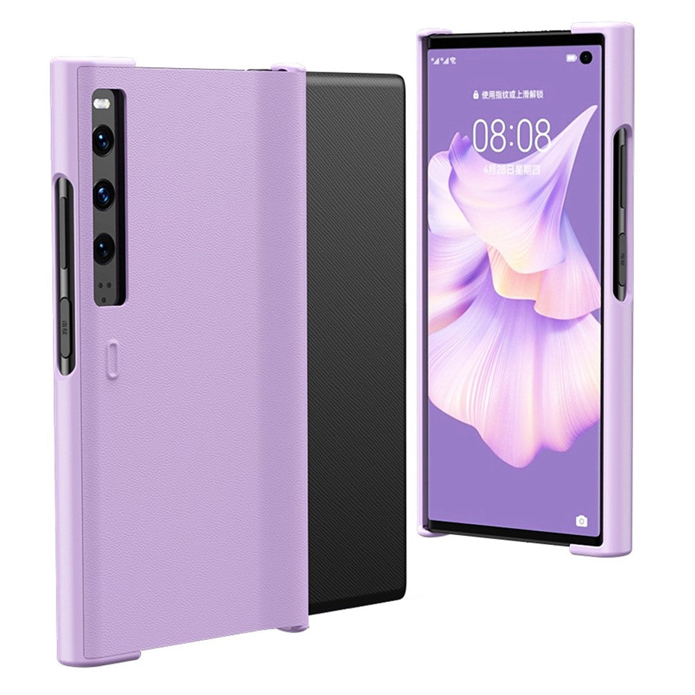 Huawei Mate Xs 2 PU-läder hårt PC stötsäkert fodral stativ fallskydd vikbart skyddande mobilskal