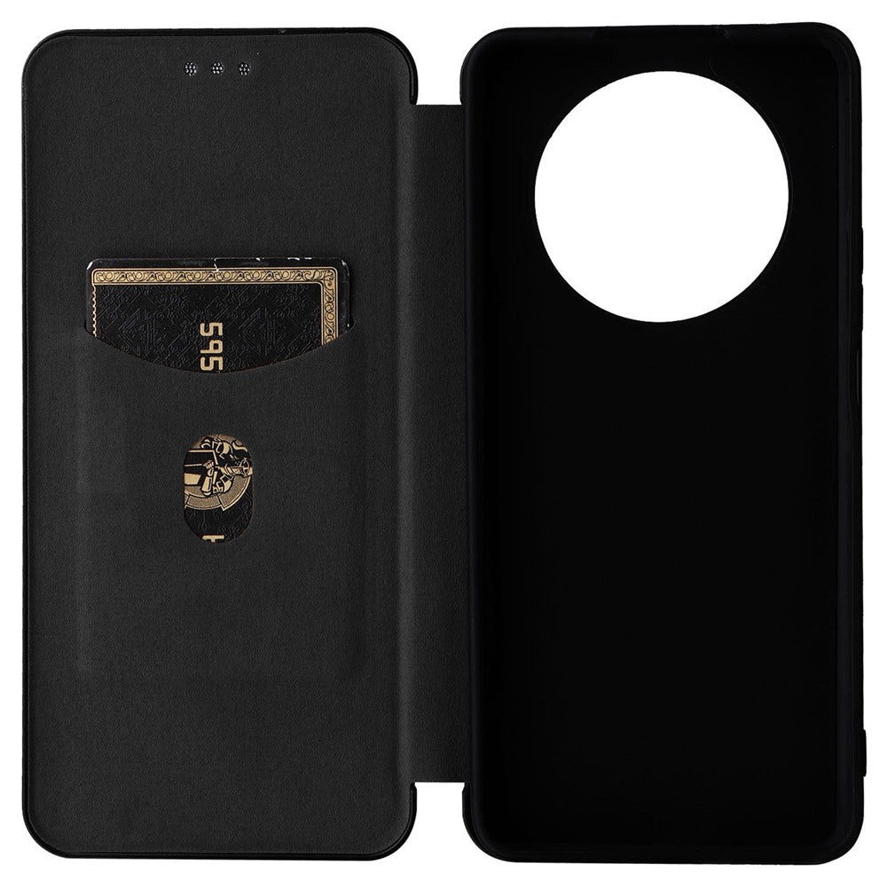For Honor X9 5G/X30/Magic4 Lite 5G Carbon Fiber Texture PU Leather Soft TPU Folio Flip Cover Card Slot Stand Magnetic Auto-absorbed Case