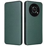 For Honor X9 5G/X30/Magic4 Lite 5G Carbon Fiber Texture PU Leather Soft TPU Folio Flip Cover Card Slot Stand Magnetic Auto-absorbed Case