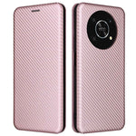 For Honor X9 5G/X30/Magic4 Lite 5G Carbon Fiber Texture PU Leather Soft TPU Folio Flip Cover Card Slot Stand Magnetic Auto-absorbed Case
