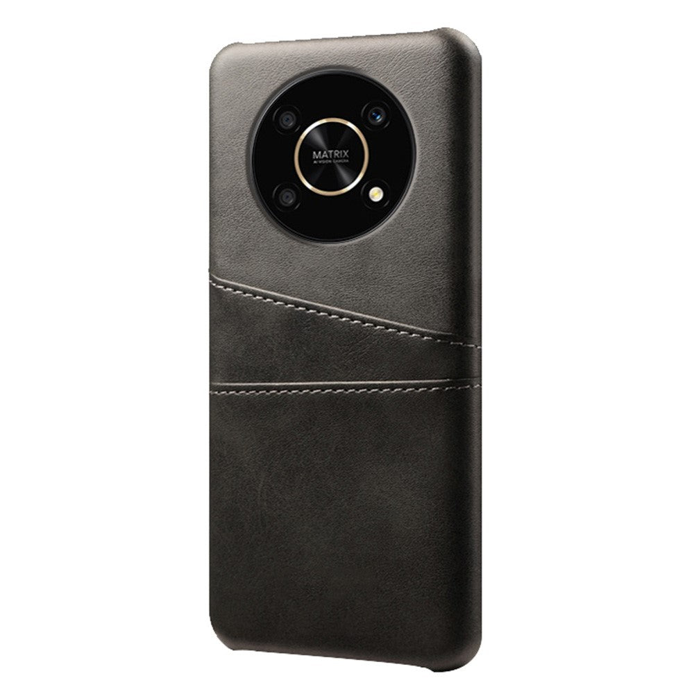For Honor X30/Magic4 Lite 5G/X9 4G/5G Phone Case with Two Card Slots Wear-resistant PU Leather Coated Hard PC Protector Cover