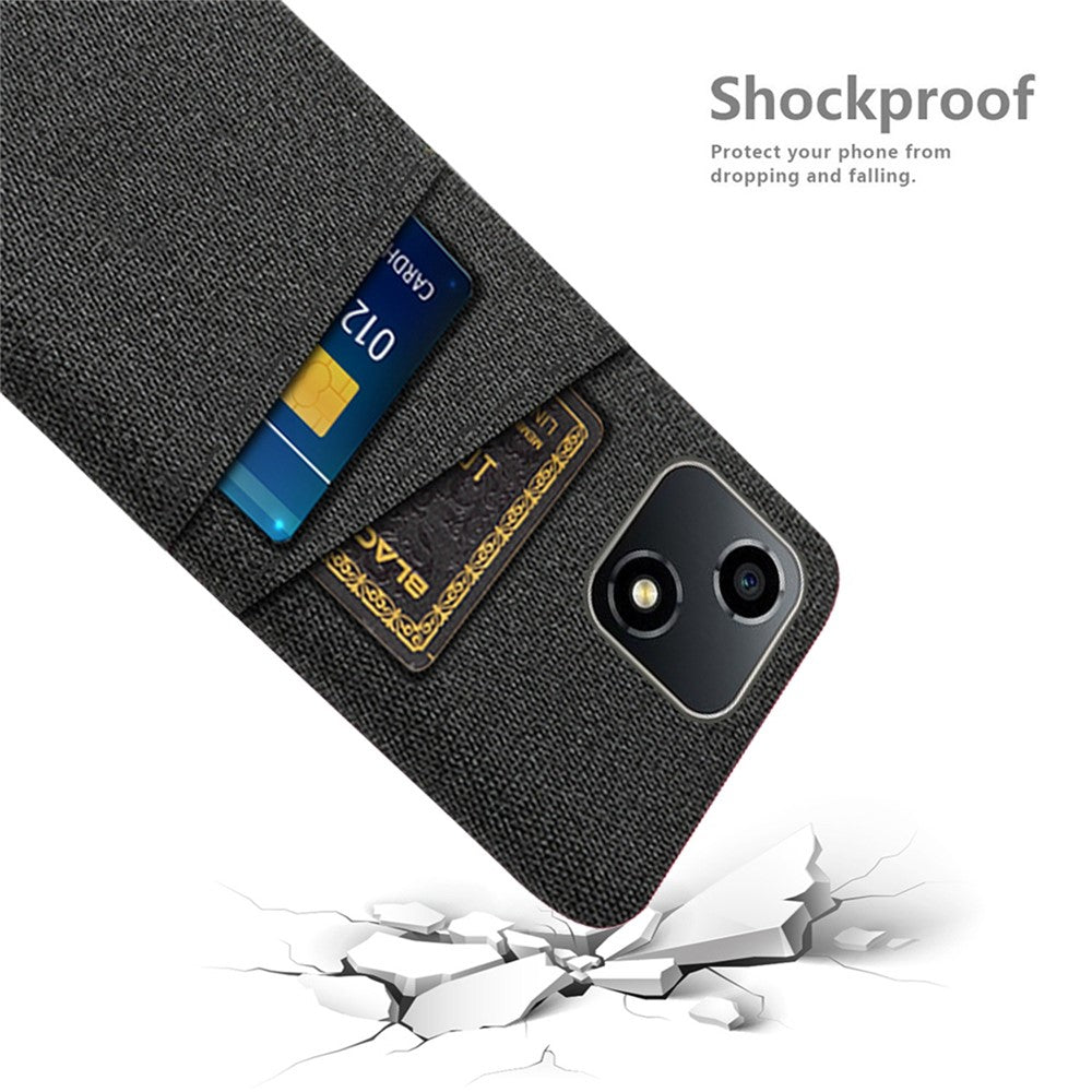 For Honor Play 30 5G Anti-ridse Telefoncover Stoftekstur Stødsikkert Dobbelt Kortpladser PC Beskyttelsescover