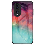 For Honor 70 5G Anti-scratch Phone Case Tempered Glass+Hard PC + Soft TPU Starry Sky Pattern Phone Cover