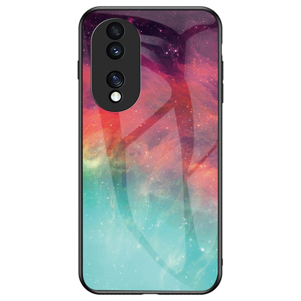 For Honor 70 5G Anti-scratch Phone Case Tempered Glass+Hard PC + Soft TPU Starry Sky Pattern Phone Cover