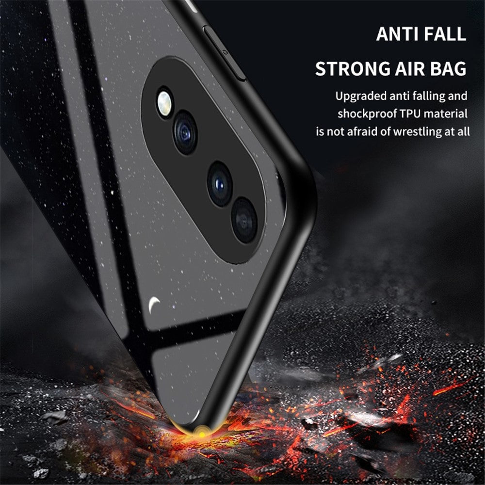 For Honor 70 5G Anti-scratch Phone Case Tempered Glass+Hard PC + Soft TPU Starry Sky Pattern Phone Cover