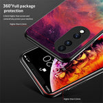 For Honor 70 5G Anti-scratch Phone Case Tempered Glass+Hard PC + Soft TPU Starry Sky Pattern Phone Cover