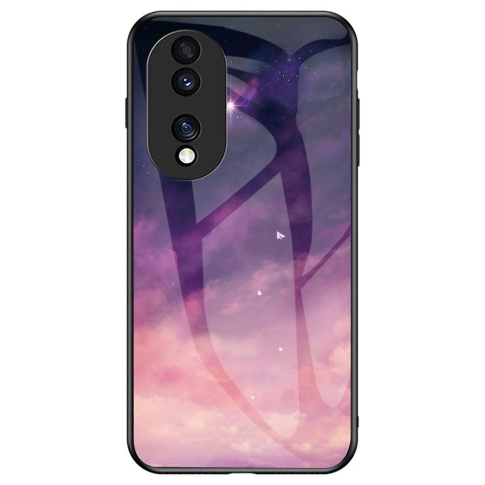 For Honor 70 5G Anti-scratch Phone Case Tempered Glass+Hard PC + Soft TPU Starry Sky Pattern Phone Cover