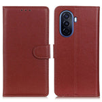 Huawei Nova Y70 4G/Y70 Plus 4G Litchi Texture Plånboksfodral PU-läder Stativ Stötsäkert TPU Skyddsskal