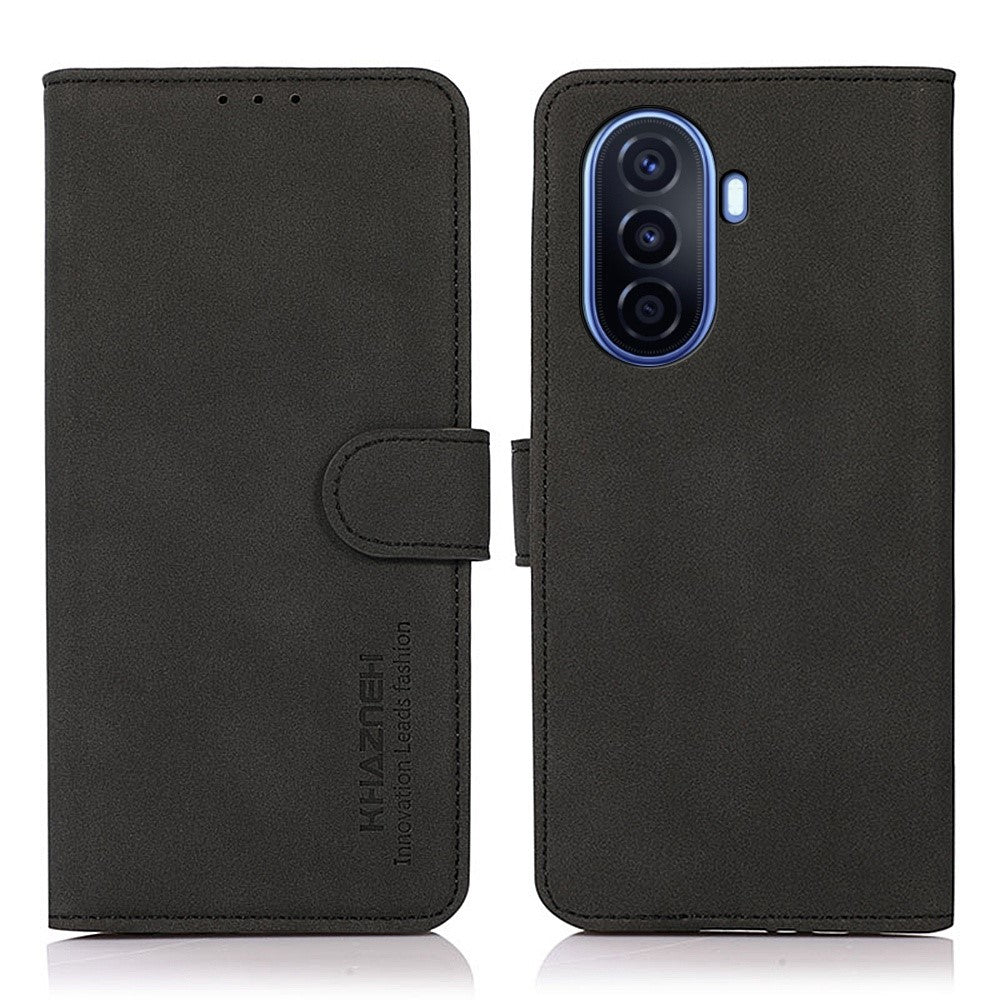 KHAZNEH for Huawei nova Y70 4G/Y70 Plus 4G Textured PU Leather Folio Book Case Magnetic Closure Stand Function Flip Wallet Phone Cover