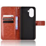 Cover med Crazy Horse-tekstur til Huawei Nova Y70 4G/Nova Y70 Plus 4G, stativtegnebøge, PU-læder, ridsefast mobilcover