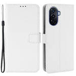 Diamond Texture Case for Huawei nova Y70 4G/nova Y70 Plus 4G, Stand Wallet Anti-wear Leather Protective Phone Cover with Strap