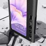 Sammenfoldeligt mobilcover til Huawei Mate Xs 2 i hulmønstret PU-læderbeklædt PC med litchistruktur, magnetisk lukning og stander