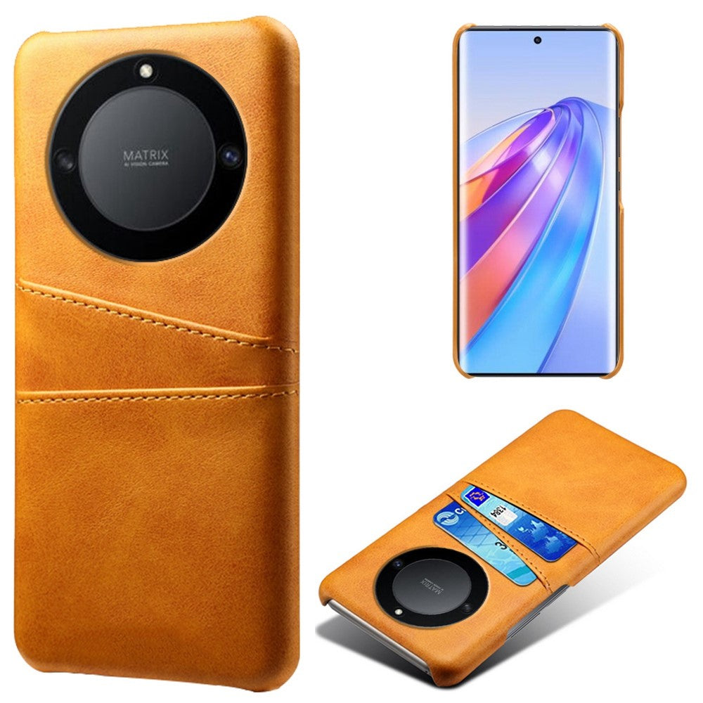 For Honor X40 5G / X9a 5G / Magic5 Lite 5G PU Leather Coated Hard PC Hybrid Phone Case Shockproof Anti-Scratch Dual Card Slots Cover