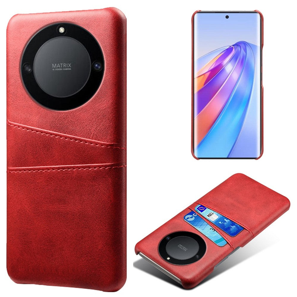 For Honor X40 5G / X9a 5G / Magic5 Lite 5G PU Leather Coated Hard PC Hybrid Phone Case Shockproof Anti-Scratch Dual Card Slots Cover