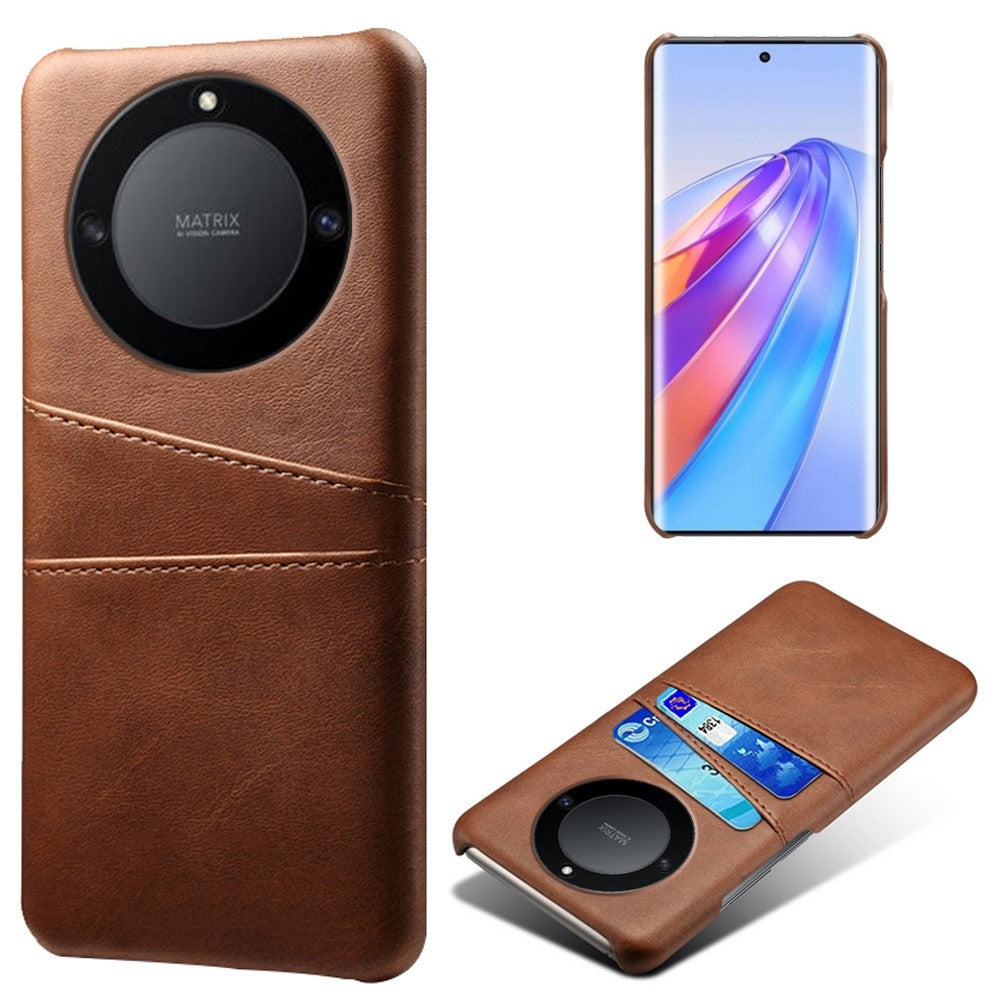 For Honor X40 5G / X9a 5G / Magic5 Lite 5G PU Leather Coated Hard PC Hybrid Phone Case Shockproof Anti-Scratch Dual Card Slots Cover