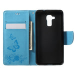 Imprint Floral Butterfly Leather Stand Card Slot Cover for Huawei Honor 5c / GT3
